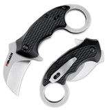 Karambit Folding Knife With Black Stainless Steel Blade And Aluminum Handle