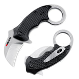 Karambit Folding Knife With Black Stainless Steel Blade And Aluminum Handle