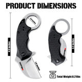 Karambit Folding Knife With Black Stainless Steel Blade And Aluminum Handle