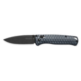 3.2"  Drop Point S35VN Blade EDC Folding Knife with Slate Blue Aluminum Handle