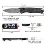 3.2" Drop Point Damascus Folding Knife with Carbon Fiber Handle
