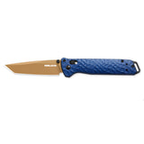 3.3" Tanto EDC Folding Knife with S35VN Blade, Aluminum Handle (Royal Blue)