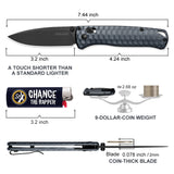 3.2"  Drop Point S35VN Blade EDC Folding Knife with Slate Blue Aluminum Handle