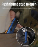 3.3" Tanto EDC Folding Knife with S35VN Blade, Aluminum Handle (Royal Blue)