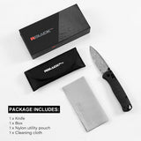 3.2" Drop Point Damascus Folding Knife with Carbon Fiber Handle