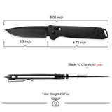 3.3 Inch EDC Folding Knife with S35VN Drop-Point Blade, G10 (Black)