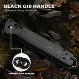 3.3 Inch EDC Folding Knife with S35VN Drop-Point Blade, G10 (Black)